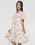 Sweet Miss Ovl Chest Ruffle Midi Dress for Girls