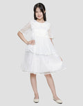 Sweet Miss Long Sleeve Midi Dress Lace Collar Bottom Tile Stacking