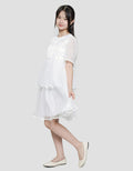 Sweet Miss Long Sleeve Midi Dress Lace Collar Bottom Tile Stacking
