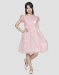 Sweet Miss Ruffle Sleeve Tile Dress Anak Perempuan