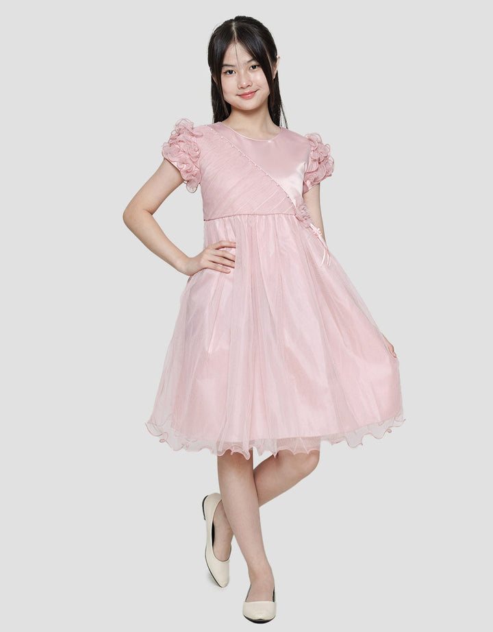 Sweet Miss Ruffle Sleeve Tile Dress Anak Perempuan
