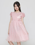 Sweet Miss Ruffle Sleeve Tile Dress Anak Perempuan