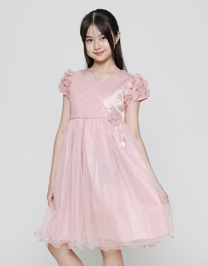 Sweet Miss Ruffle Sleeve Tile Dress Anak Perempuan