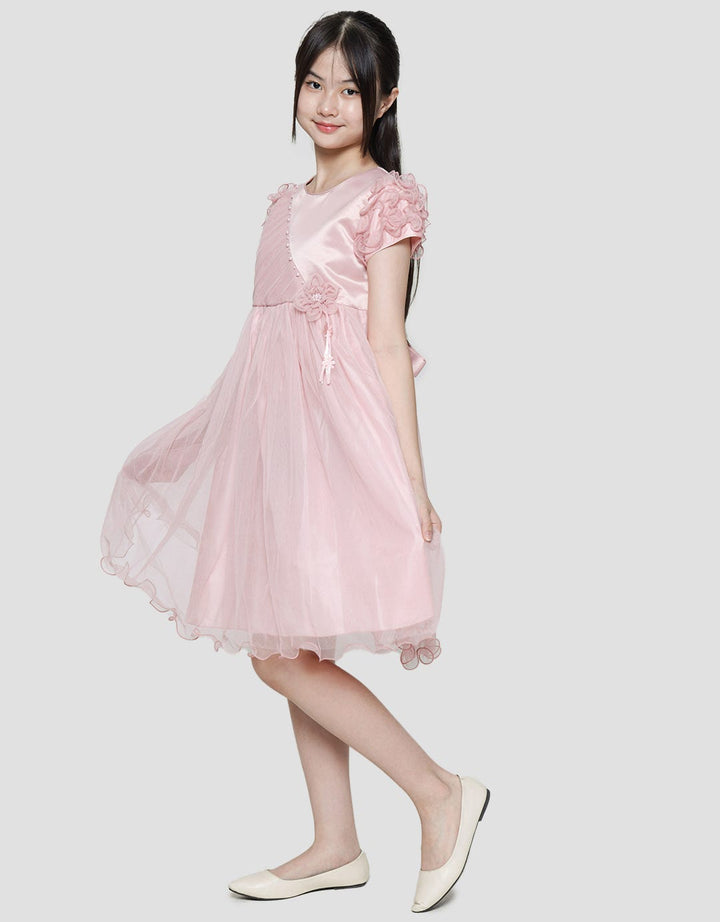 Sweet Miss Ruffle Sleeve Tile Dress Anak Perempuan