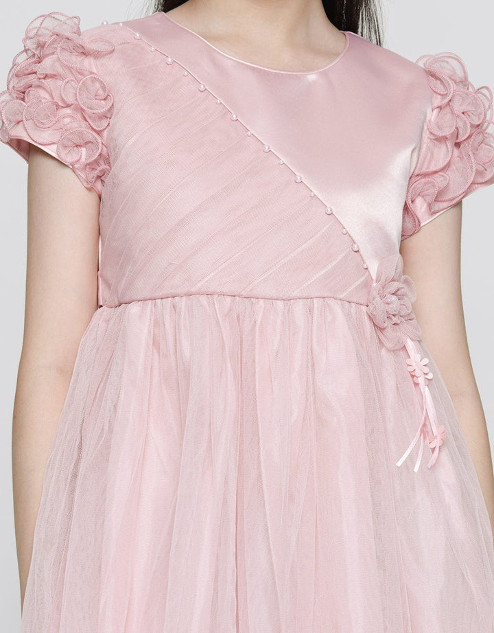 Sweet Miss Ruffle Sleeve Tile Dress Anak Perempuan