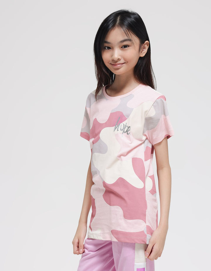 Nevada Camo Hope Kaos Anak Perempuan