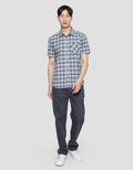 Watchout Casual Check Print Kemeja Pria