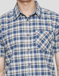 Watchout Casual Check Print Kemeja Pria