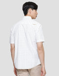 Watchout Casual Contrast Square Pattern Kemeja Lengan Pendek Pria
