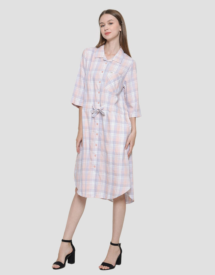 Triset Ladies Square Draw Midi Dress Wanita