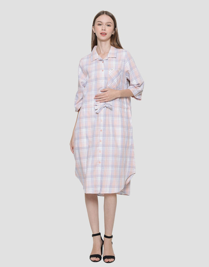 Triset Ladies Square Draw Midi Dress Wanita