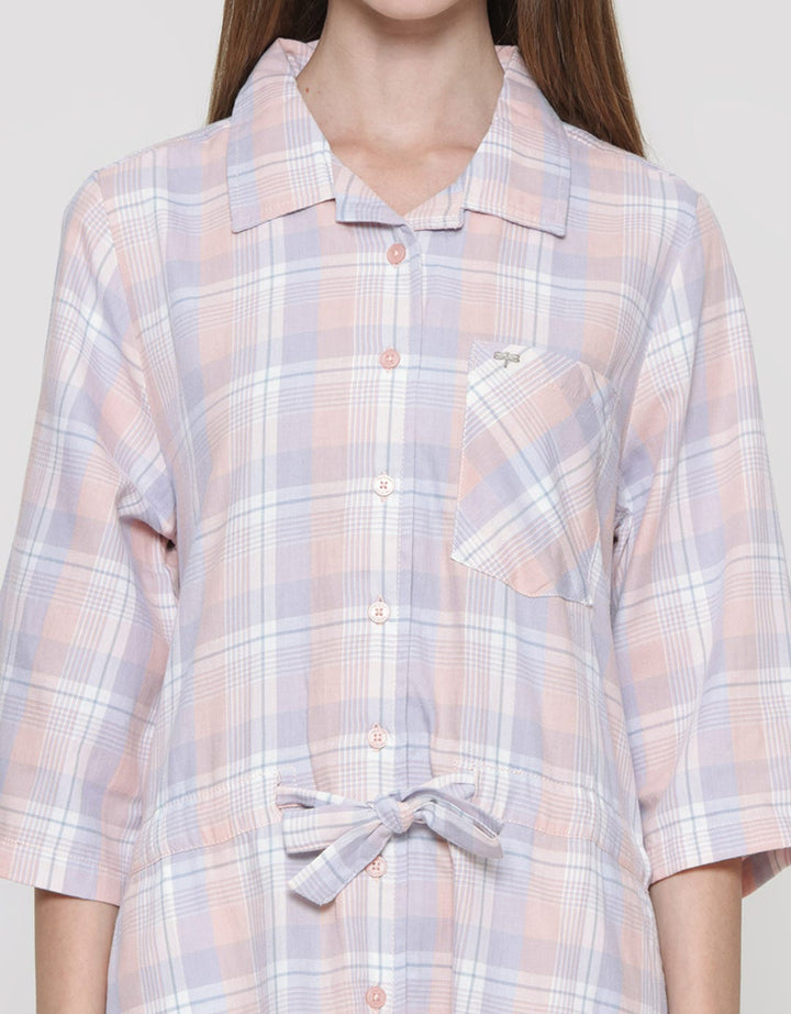 Triset Ladies Square Draw Midi Dress Wanita