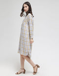 Triset Ladies Plaid Print With One Pocket Dress