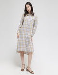 Triset Ladies Plaid Print With One Pocket Dress