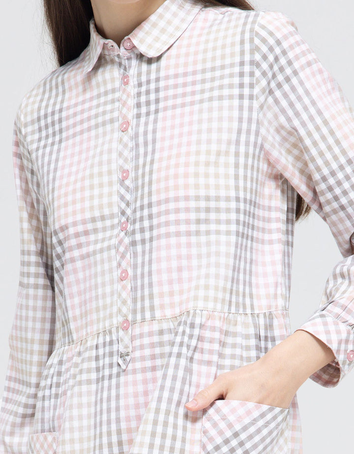Triset Casual Full Checks Midi Dress for Women