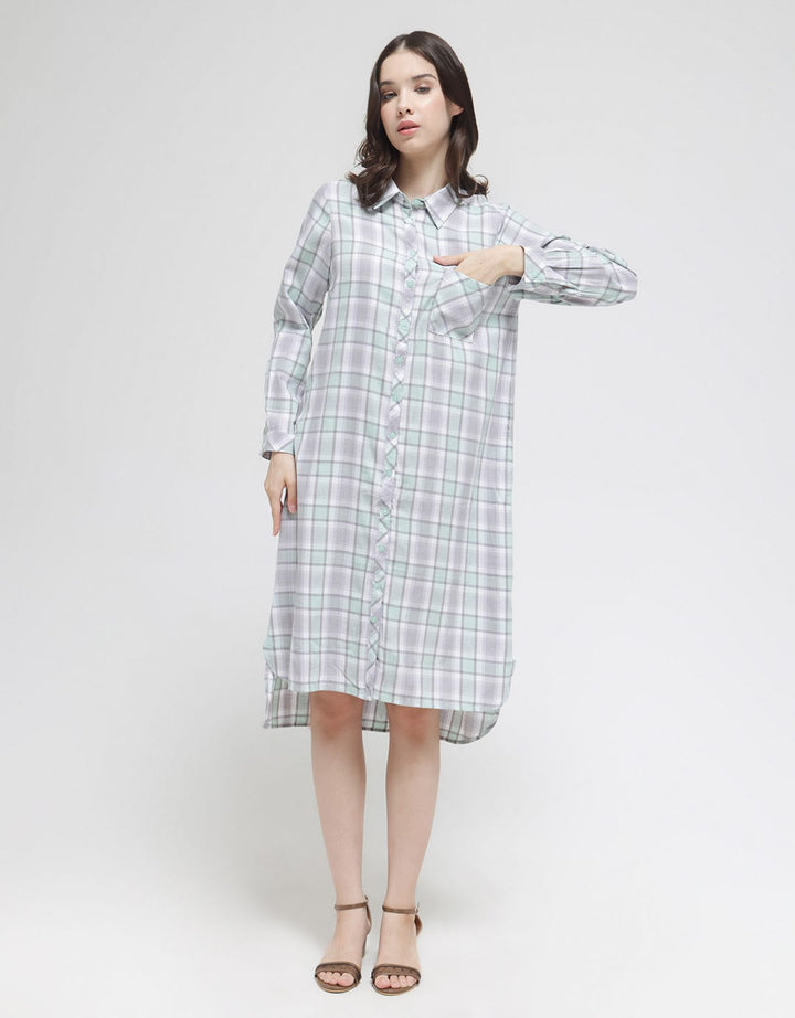 Triset Ladies Plaid Print With Pocket Dress