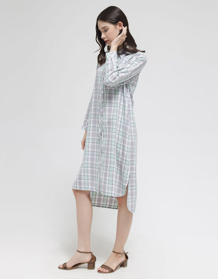 Triset Ladies Plaid Print With Pocket Dress