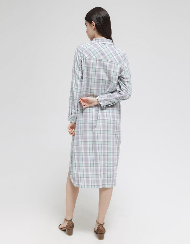 Triset Ladies Plaid Print With Pocket Dress