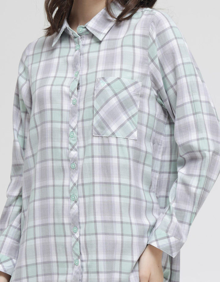 Triset Ladies Plaid Print With Pocket Dress
