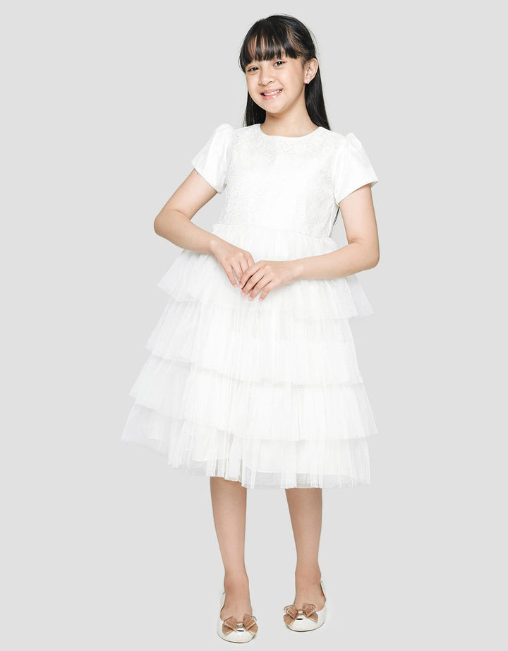 Sweet Miss Brocade Tile Midi Dress for Girls