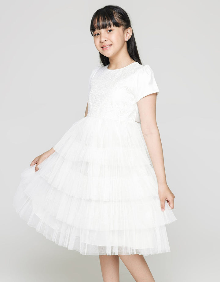 Sweet Miss Brocade Tile Midi Dress for Girls
