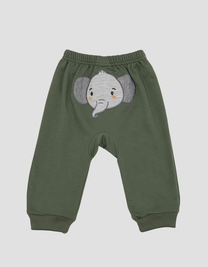 Pipiniko Elephant Embroidered Boys' Trousers