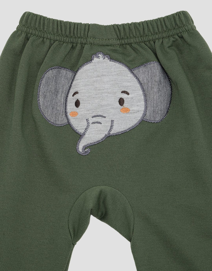 Pipiniko Elephant Embroidered Boys' Trousers