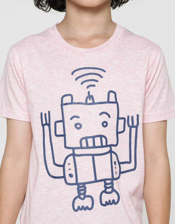 Little M Robot Print Boys T-Shirt