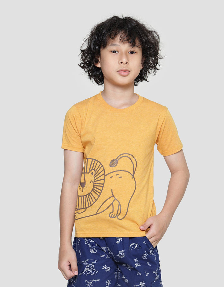 Little M Boys Short Sleeve T-Shirt Lion Print