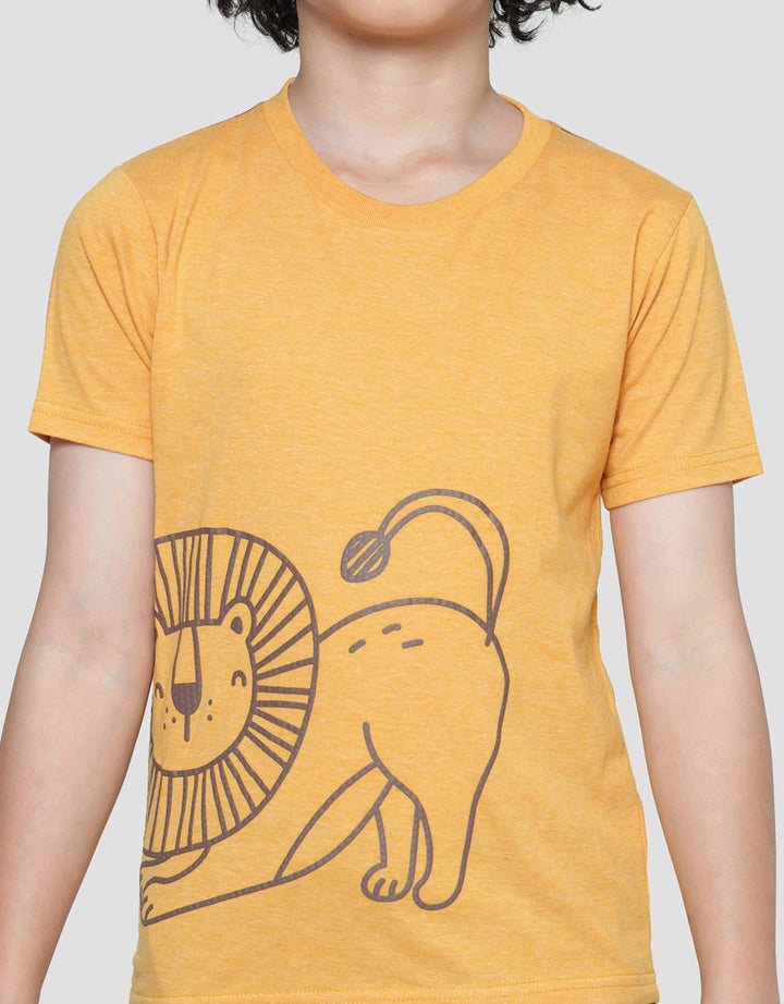 Little M Boys Short Sleeve T-Shirt Lion Print