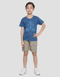 Little M Police Car Print Kaos Lengan Pendek Anak Laki-Laki