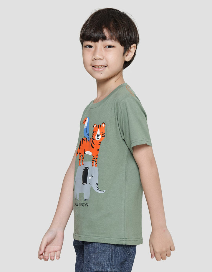 Little M Animal Kaos Lengan Pendek Anak Laki-Laki