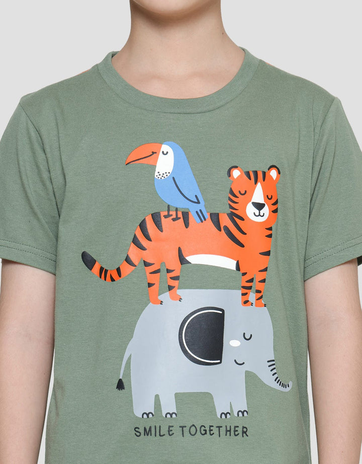 Little M Animal Kaos Lengan Pendek Anak Laki-Laki