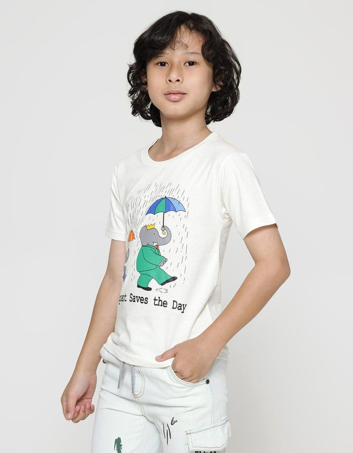 Little M Elephant Print Kaos Anak Laki-laki