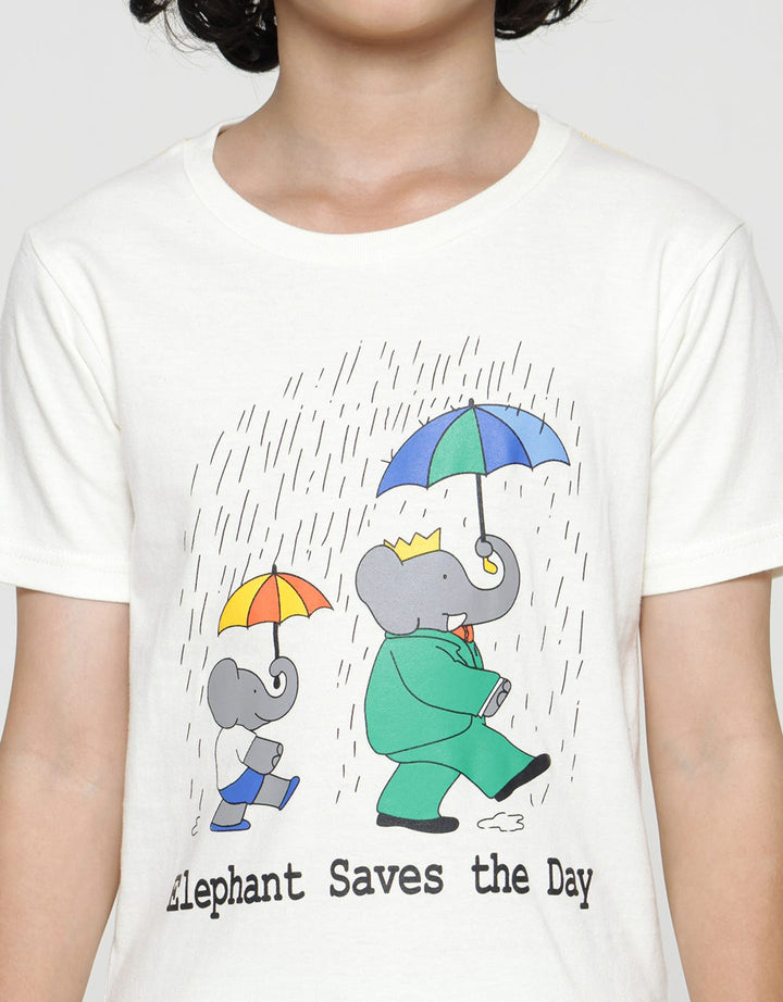 Little M Elephant Print Kaos Anak Laki-laki