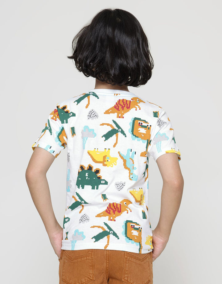 Little M Short Sleeve T-Shirt Print Dino Pixel