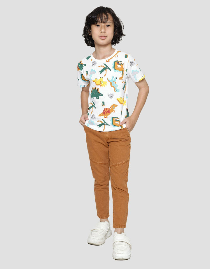 Little M Short Sleeve T-Shirt Print Dino Pixel
