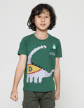 Little M Short Sleeve T-Shirt Dino Pixel Bordir Kntong Sablon Roar