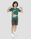 Little M Short Sleeve T-Shirt Dino Pixel Bordir Kntong Sablon Roar