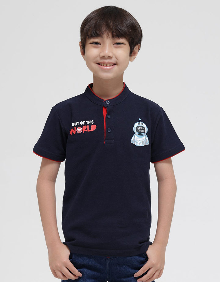 Little M Short Sleeve T-Shirt Henley Lacoste
