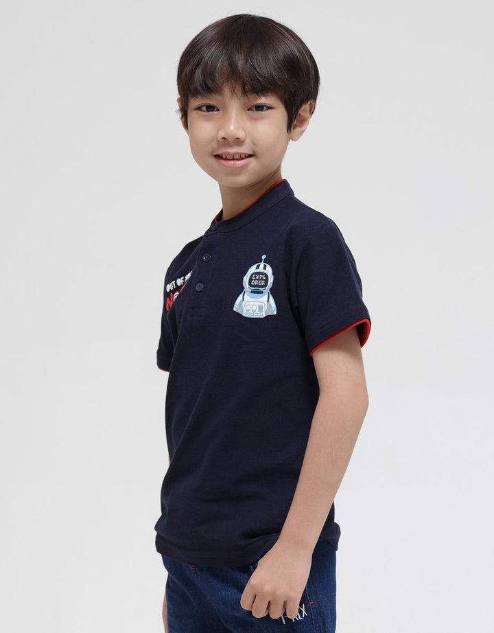 Little M Short Sleeve T-Shirt Henley Lacoste