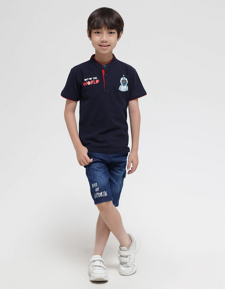 Little M Short Sleeve T-Shirt Henley Lacoste