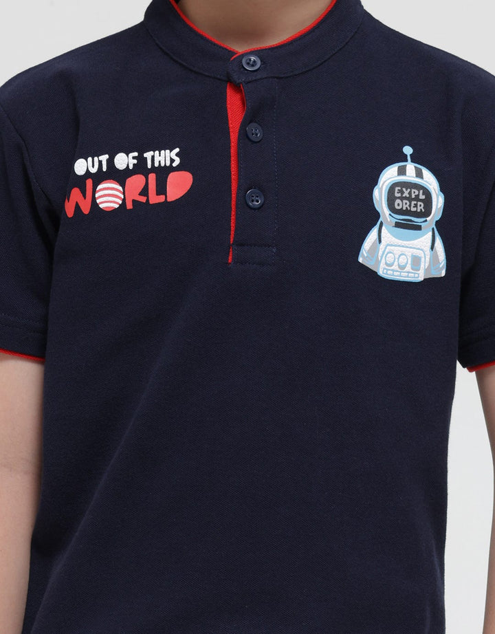 Little M Short Sleeve T-Shirt Henley Lacoste