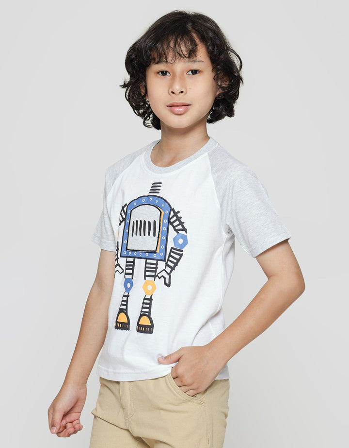 Little M Short Sleeve T-Shirt Raglan Robot Flip