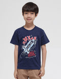 Little M Short Sleeve T-Shirt Galaxy Roket Glow In The Dark