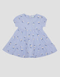Pipiniko Short Sleeve Midi Dress Stripes Print Flower