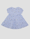 Pipiniko Short Sleeve Midi Dress Stripes Print Flower
