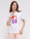 Details Short Sleeve T-Shirt Regular Tee Flower Block Print