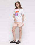 Details Short Sleeve T-Shirt Regular Tee Flower Block Print