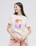 Details Short Sleeve T-Shirt Regular Tee Flower Block Print